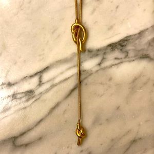 Madewell knot necklace, brushed gold, 19in length